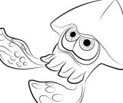 Coloriage Calmar en col&egrave;re du jeu de tire Splatoon
