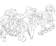 Coloriage Collection des personnages principaux de Splatoon