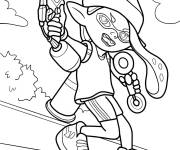 Coloriage Fille Inkling &agrave; motifs
