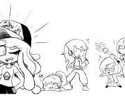 Coloriage H&eacute;ro&iuml;ne Splatoon en style cartoon
