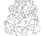 Coloriage Humano&iuml;de comme un calmar