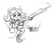 Coloriage Inkling r&eacute;pandre la peinture