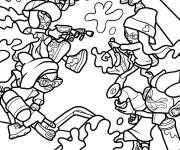 Coloriage Inklings contre Octolings du jeu de tire Splatoon 2