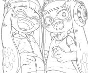 Coloriage Inklings rigolotes Splatoon 2