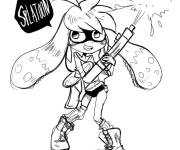 Coloriage La fille h&eacute;ro&iuml;ne de Splatoon