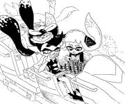 Coloriage Les aventures du jeu de tir Splatoon