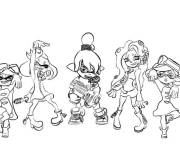 Coloriage et dessins gratuit Les h&eacute;ro&iuml;nes du jeu Splatoon pour filles à imprimer