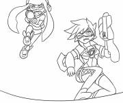 Coloriage Les s&oelig;urs de Splatoon peignent sur tout le territoire