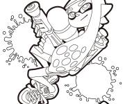 Coloriage Personnage fille de Splatoon pour la bataille de coloriage