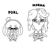 Coloriage et dessins gratuit Porl et Morna de Splatoon à imprimer