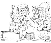 Coloriage et dessins gratuit Splatoon Callie et Marie pr&ecirc;tes &agrave; courir à imprimer
