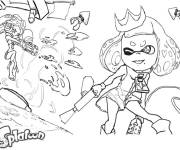 Coloriage et dessins gratuit Splatoon fusillade de peinture à imprimer