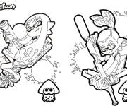 Coloriage Splatoon les s&oelig;urs guerri&egrave;res