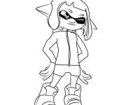 Coloriage Splatoon Marie en vert