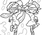 Coloriage Squid Sisters Callie et Marie de Splatoon Nintendo