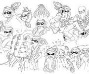 Coloriage Toutes les s&oelig;urs calamars
