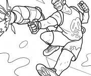 Coloriage Un homme du jeu Splatoon tirant &agrave; jet d'encre