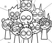 Coloriage Acteurs Sprunki scintillants
