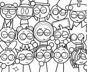Coloriage Affiche des personnages de Sprunki