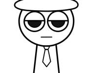 Coloriage et dessins gratuit Black en costume Sprunki à imprimer