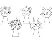 Coloriage Cinq Sprunki