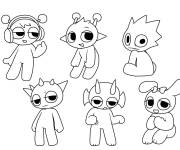 Coloriage Collection de Incredibox Sprunki