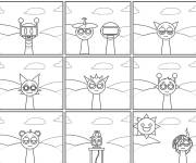 Coloriage Collection de Sprunki pour enfants