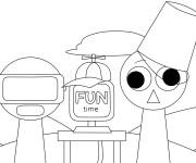 Coloriage Garnold, M. Ordinateur et Brud