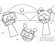 Coloriage Garnold, Sky et Merry-bot