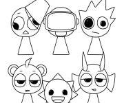 Coloriage Les sprunki principaux