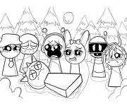 Coloriage Les sprunki qui pleurent