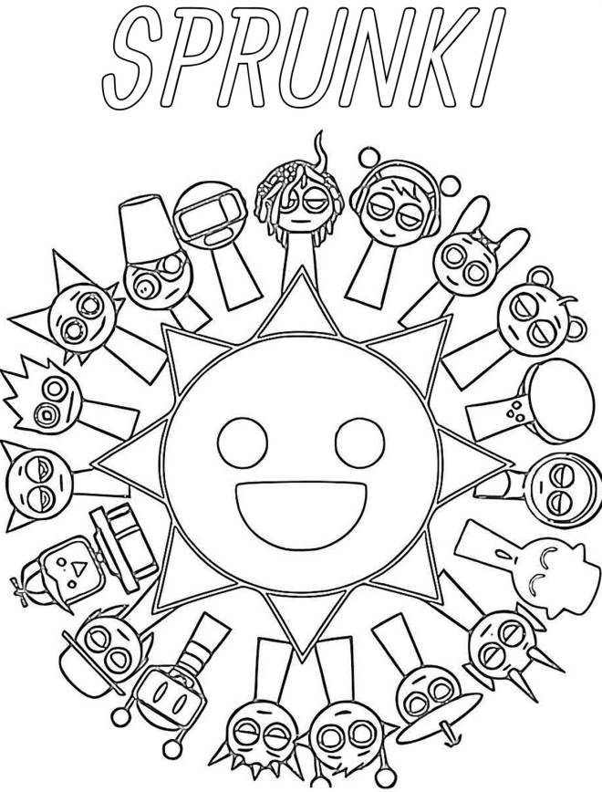 Coloriage Sprunki gratuit à imprimer