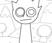 Coloriage OwakCX Sprunki pour maternelle
