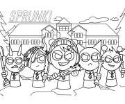 Coloriage Personnages Sprunki avec des armes