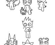 Coloriage Personnages Sprunki chibi