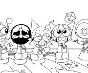 Coloriage Personnages Sprunki jouant au Squid Game