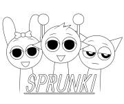 Coloriage Pinky, Simon et Grey Sprunki