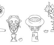 Coloriage Quatre Squelette Sprunki