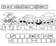 Coloriage Sc&egrave;ne de Sprunki avec OC
