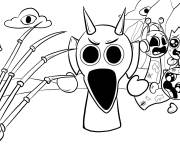 Coloriage Sprunki au combat