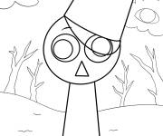 Coloriage Sprunki Brud dans une for&ecirc;t hant&eacute;e