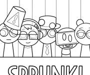 Coloriage Sprunki Brud, Oren, Sky, Garnold et Black