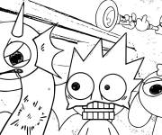 Coloriage Sprunki en noir et blanc