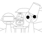 Coloriage Sprunki et le  moment amusant