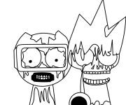 Coloriage Sprunki Garnold et Lime