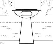 Coloriage Sprunki Garnold sur la plage