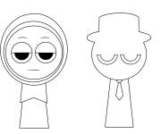 Coloriage Sprunki Jevin et Noir