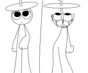 Coloriage Sprunki ordinaire et horreur