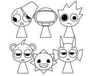 Coloriage Sprunki principaux jeu