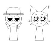 Coloriage Sprunki tanner et Venda
